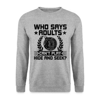 Geocaching Geocache Funny Geocacher Geocacher Sayi - Unisex Sweatshirt - salt & pepper - Front - Alina (178cm) & Michal (187cm)