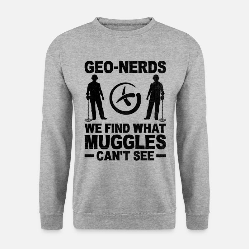 Geocaching Geocache Lustiger Geocacher Geocacher Sayi - Unisex Pullover - Weißgrau meliert