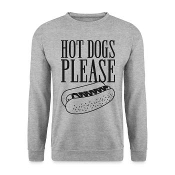 Hot Dog Adult Hot Dogs Please - Unisex Sweatshirt - salt & pepper - Front - Alina (178cm) & Michal (187cm)