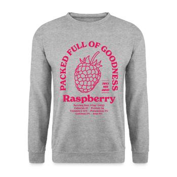 Framboise Nutritionnelle - Sweat-shirt Unisexe - gris chiné - Devant - Alina (178cm) & Michal (187cm)