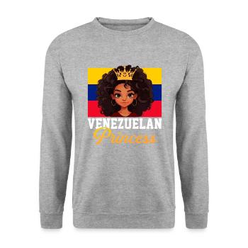 venezuelan princess, flag venezuela - Unisex Pullover - Weißgrau meliert - Vorne - Alina (178cm) & Michal (187cm)