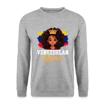 venezuelan Queen, flag venezuela - Unisex Pullover - Weißgrau meliert - Vorne - Alina (178cm) & Michal (187cm)