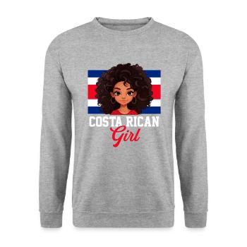 costa rican girl, costa rica - Unisex Pullover - Weißgrau meliert - Vorne - Alina (178cm) & Michal (187cm)