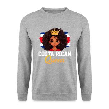 costa rican Queen, costa rica - Unisex Pullover - Weißgrau meliert - Vorne - Alina (178cm) & Michal (187cm)