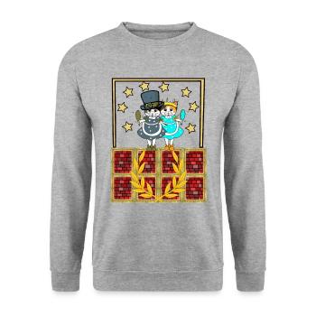 Cats, Stage, Appearance, Stars, Show, Cat Beauty - Unisex Sweatshirt - salt & pepper - Front - Alina (178cm) & Michal (187cm)