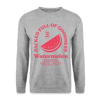 Pastèque Nutritionnelle - Sweat-shirt Unisexe - gris chiné - Devant - Alina (178cm) & Michal (187cm)