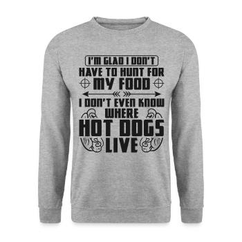 Hot Dog Adult I'm Glad I Don't - Unisex Sweatshirt - salt & pepper - Front - Alina (178cm) & Michal (187cm)