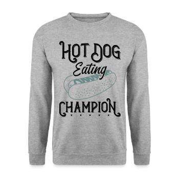 Hot-dog Adulte Manger des hot-dogs - Sweat-shirt Unisexe - gris chiné - Devant - Alina (178cm) & Michal (187cm)