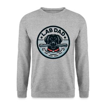 Labrador Retriever Dog LAB DAD Black Labrador - Unisex Sweatshirt - salt & pepper - Front - Alina (178cm) & Michal (187cm)