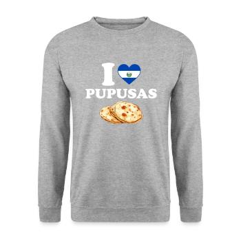 i love pupusas el salvador salvadorian food pupusa - Unisex Pullover - Weißgrau meliert - Vorne - Alina (178cm) & Michal (187cm)