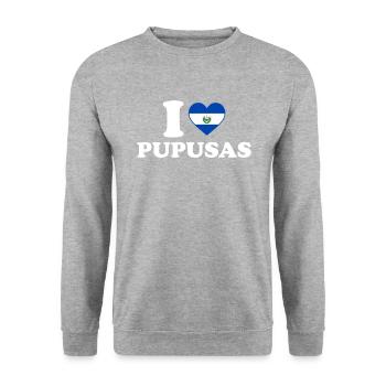i love pupusas el salvador salvadorian food pupusa - Unisex Pullover - Weißgrau meliert - Vorne - Alina (178cm) & Michal (187cm)
