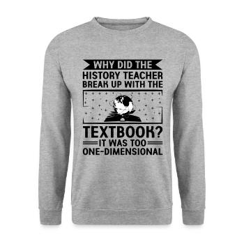 Geschichtslehrer Lustige Geschichtslehrer Sprüche - Unisex Pullover - Weißgrau meliert - Vorne - Alina (178cm) & Michal (187cm)