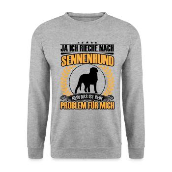 Mountain Dog Smell of Swiss Mountain Dog - Unisex Sweatshirt - salt & pepper - Front - Alina (178cm) & Michal (187cm)