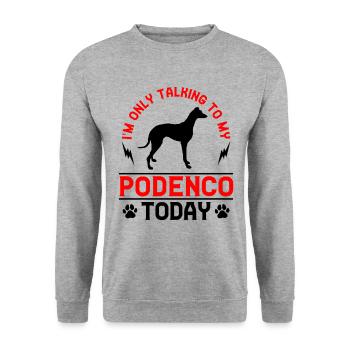 Podenco Greyhound Talk only with Podenco - Unisex Sweatshirt - salt & pepper - Front - Alina (178cm) & Michal (187cm)