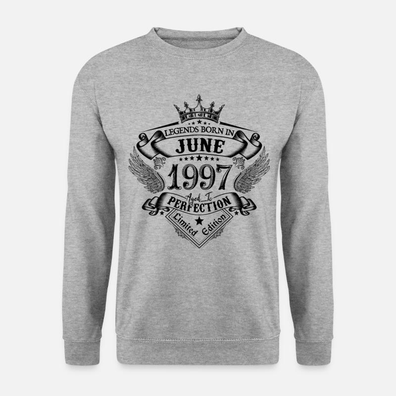 Geburtstag Juni 1975 Juni Jubiläum 1975 - Unisex Pullover - Weißgrau meliert