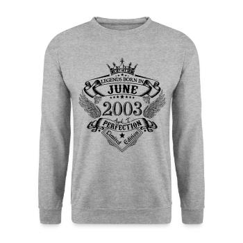 birthday June 2003 June anniversary 2003 - Unisex Sweatshirt - salt & pepper - Front - Alina (178cm) & Michal (187cm)