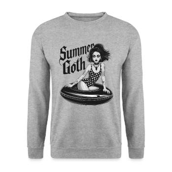 Summer Goth für Gothik Fans - Unisex Pullover - Weißgrau meliert - Vorne - Alina (178cm) & Michal (187cm)