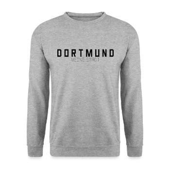 Dortmund Meine Stadt - Unisex Pullover - Weißgrau meliert - Vorne - Alina (178cm) & Michal (187cm)