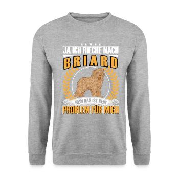 Smell of Briard Berger de Brie - Unisex Sweatshirt - salt & pepper - Front - Alina (178cm) & Michal (187cm)