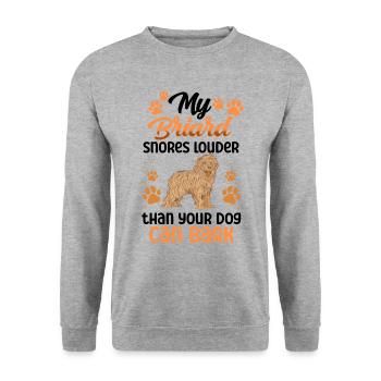 Briard schnarcht lauter Berger de Brie - Unisex Pullover - Weißgrau meliert - Vorne - Alina (178cm) & Michal (187cm)