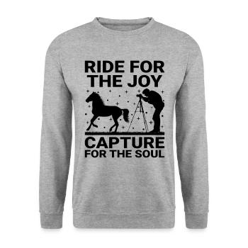 Pferdefotografie Reiten Pferde Hobby Ph - Unisex Pullover - Weißgrau meliert - Vorne - Alina (178cm) & Michal (187cm)