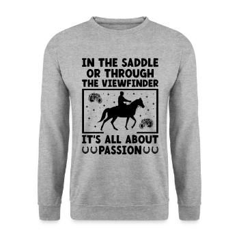 Horse Photography Horseback Riding Horses Hobby Ph - Unisex Sweatshirt - salt & pepper - Front - Alina (178cm) & Michal (187cm)