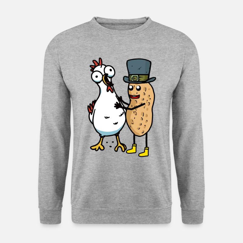 Cacahuètes Cacahuètes Poulet Poules Amis - Sweat-shirt Unisexe - gris chiné