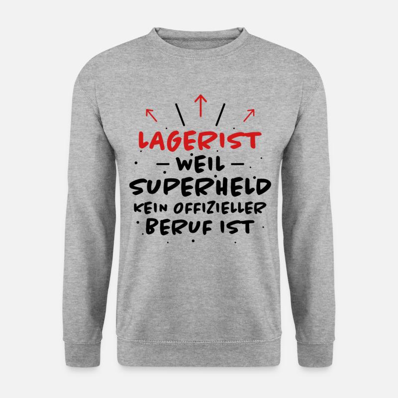 Lagerist Spruch Logistik Lustige Lagerist Geschenk - Unisex Pullover - Weißgrau meliert