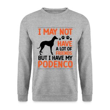 Podenco is my friend greyhound Podenco - Unisex Sweatshirt - salt & pepper - Front - Alina (178cm) & Michal (187cm)