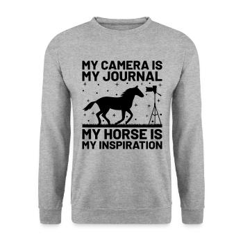 Horse Photography Horseback Riding Horses Hobby Ph - Unisex Sweatshirt - salt & pepper - Front - Alina (178cm) & Michal (187cm)