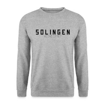 Solingen Meine Stadt - Unisex Pullover - Weißgrau meliert - Vorne - Alina (178cm) & Michal (187cm)