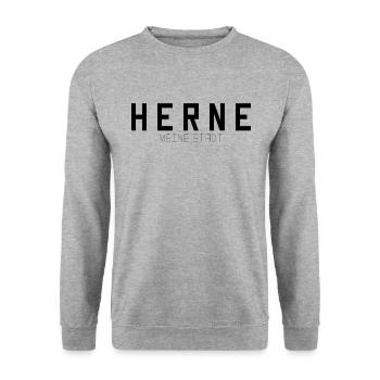 Herne Meine Stadt - Unisex Pullover - Weißgrau meliert - Vorne - Alina (178cm) & Michal (187cm)