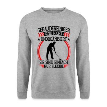 Building cleaners not disorganized window cleaners - Unisex Sweatshirt - salt & pepper - Front - Alina (178cm) & Michal (187cm)