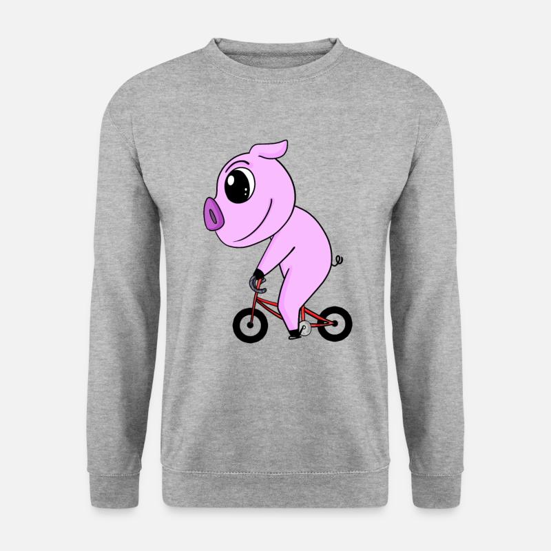 Pig Bicycle - Unisex Sweatshirt - salt & pepper