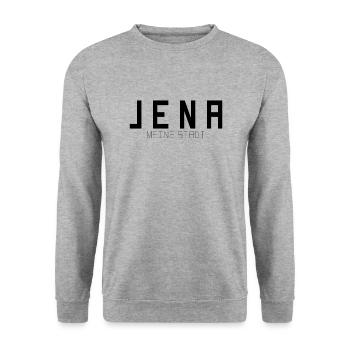 Jena Meine Stadt - Unisex Pullover - Weißgrau meliert - Vorne - Alina (178cm) & Michal (187cm)