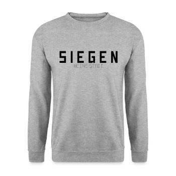 Siegen Meine Stadt - Unisex Pullover - Weißgrau meliert - Vorne - Alina (178cm) & Michal (187cm)