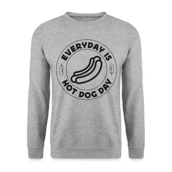 Hot Dog Adult Every Day Is Hot Dog - Unisex Sweatshirt - salt & pepper - Front - Alina (178cm) & Michal (187cm)