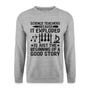 Professeur de sciences Professeur d’école Biologie Chimie P - Sweat-shirt Unisexe - gris chiné - Devant - Alina (178cm) & Michal (187cm)