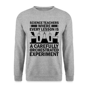 Professeur de sciences Professeur d’école Biologie Chimie P - Sweat-shirt Unisexe - gris chiné - Devant - Alina (178cm) & Michal (187cm)