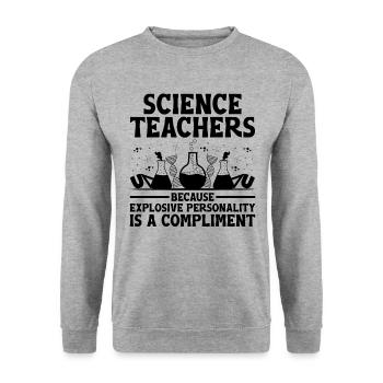 Professeur de sciences Professeur d’école Biologie Chimie P - Sweat-shirt Unisexe - gris chiné - Devant - Alina (178cm) & Michal (187cm)