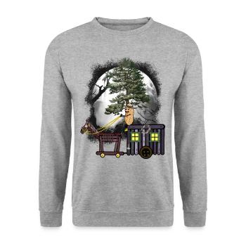 Halloween Voyage Cacahuète Calèche Forêt Nature - Sweat-shirt Unisexe - gris chiné - Devant - Alina (178cm) & Michal (187cm)
