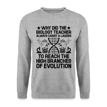 Science Teacher School Teacher Biology Chemistry P - Unisex Sweatshirt - salt & pepper - Front - Alina (178cm) & Michal (187cm)