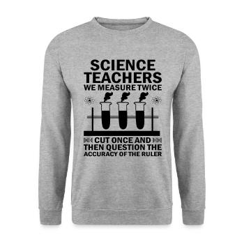 Professeur de sciences Professeur d’école Biologie Chimie P - Sweat-shirt Unisexe - gris chiné - Devant - Alina (178cm) & Michal (187cm)