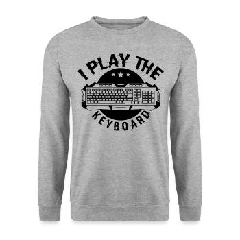 I Play The Keyboard Present For Coding Lover Gamer - Unisex Sweatshirt - salt & pepper - Front - Alina (178cm) & Michal (187cm)
