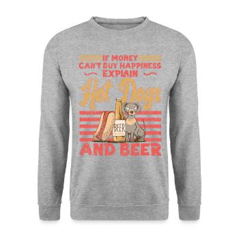 Hot Dog Adult Bière Vintage Si - Sweat-shirt Unisexe - gris chiné - Devant - Alina (178cm) & Michal (187cm)