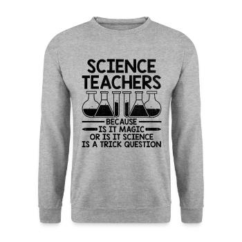 Professeur de sciences Professeur d’école Biologie Chimie P - Sweat-shirt Unisexe - gris chiné - Devant - Alina (178cm) & Michal (187cm)