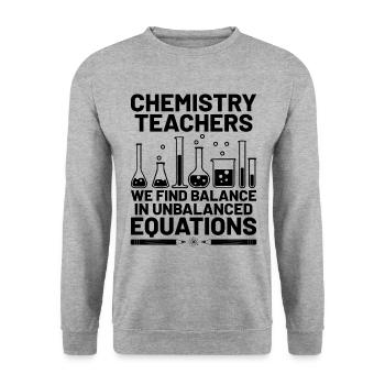 Science Teacher School Teacher Biology Chemistry P - Unisex Sweatshirt - salt & pepper - Front - Alina (178cm) & Michal (187cm)