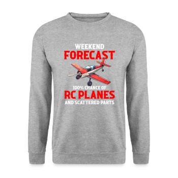 Still Playing With Airplanes RC Plane - Unisex Pullover - Weißgrau meliert - Vorne - Alina (178cm) & Michal (187cm)