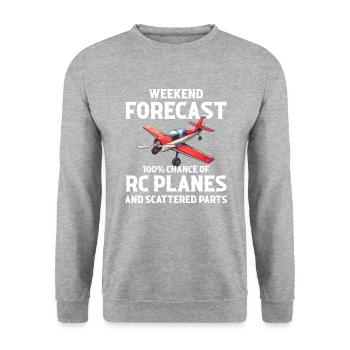 Still Playing With Airplanes RC Plane - Unisex Pullover - Weißgrau meliert - Vorne - Alina (178cm) & Michal (187cm)