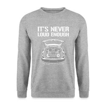 It's Never Loud Enough, technician car audio - Unisex Pullover - Weißgrau meliert - Vorne - Alina (178cm) & Michal (187cm)